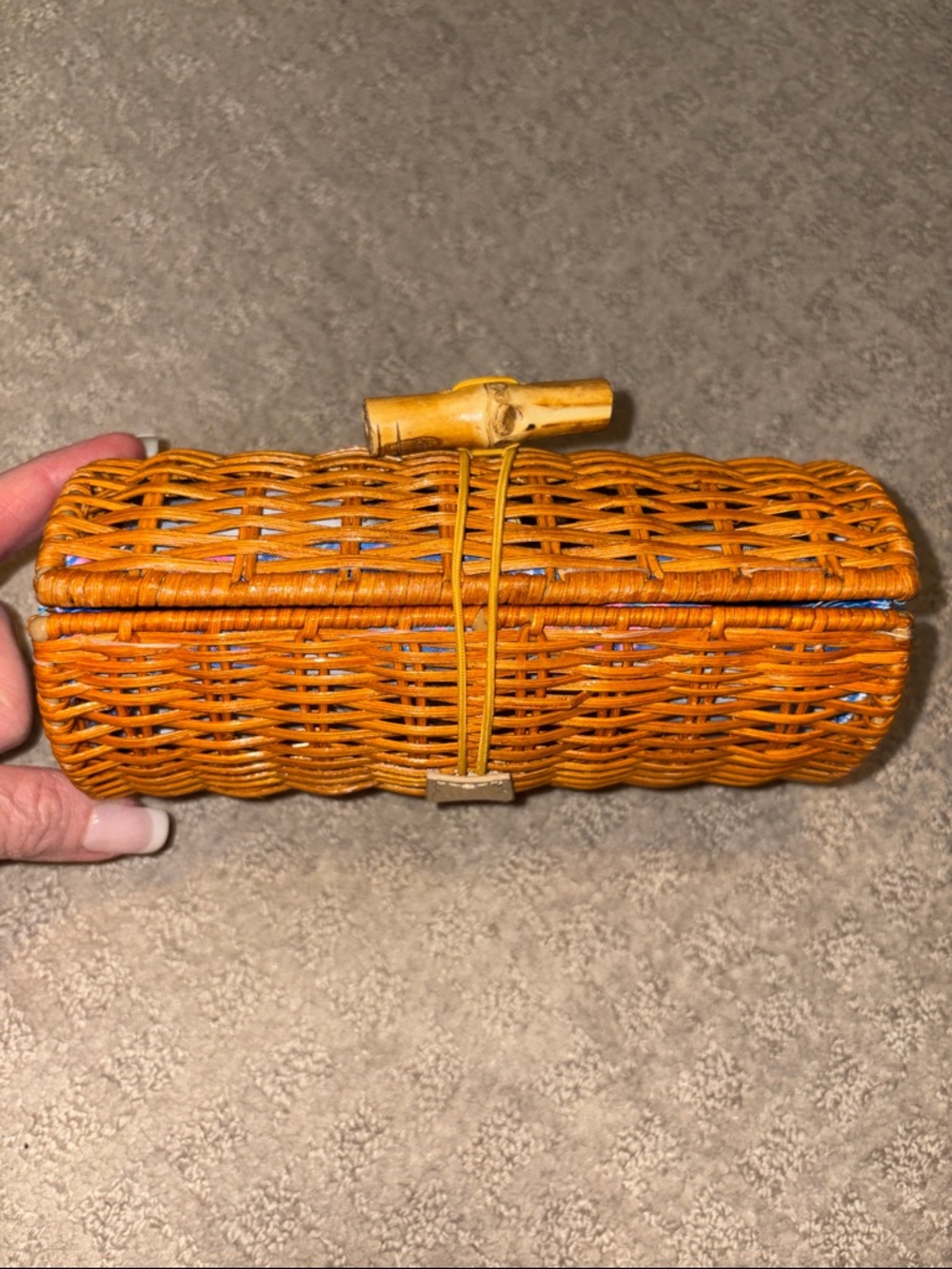EUC Lilly Pulitzer Woven Rattan Clutch in Honey Brown - Picture 6 of 7